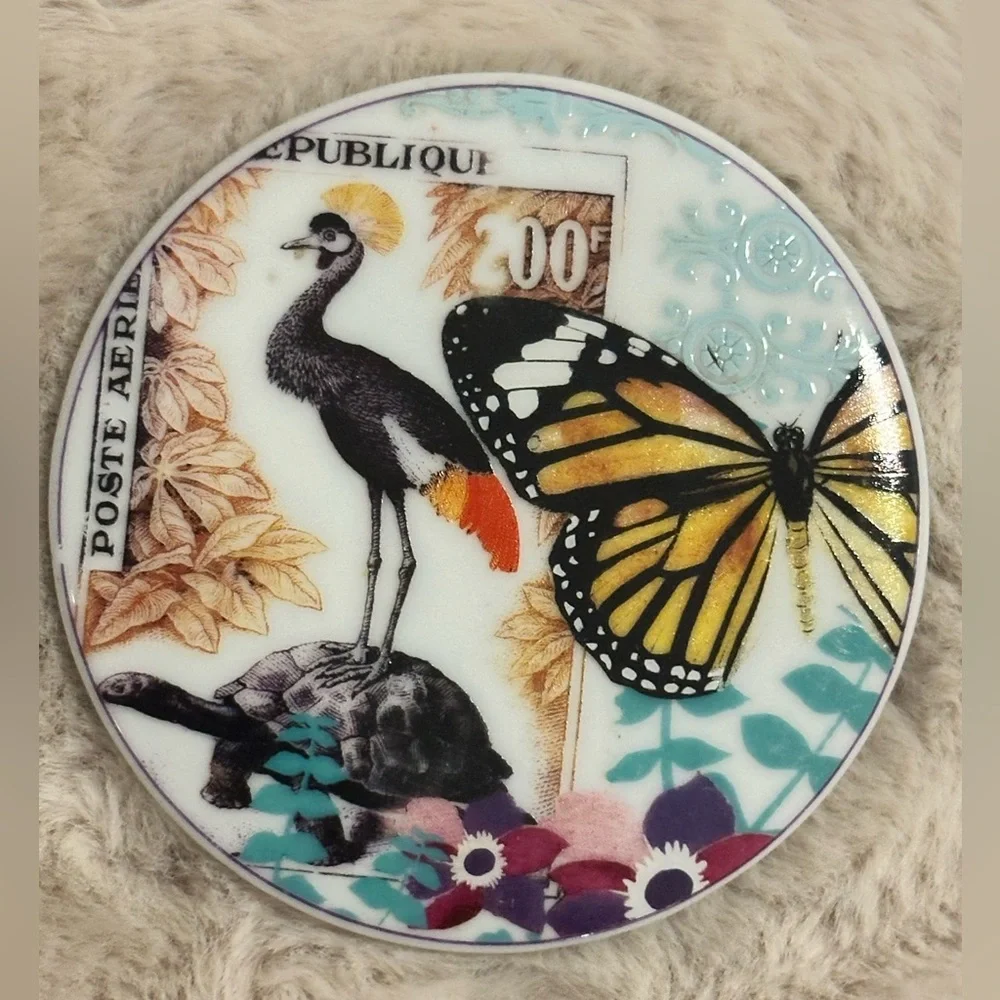 Anthropologie Butterfly and Bird Coasters Trinket Dishes